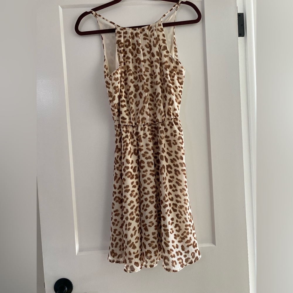 Blue Rain Lepord Print Dress